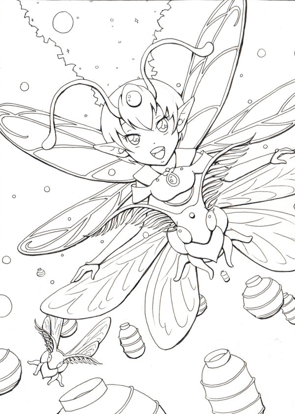 600x840 Firefly Fairy Princess Sketch By Bella Ran - Fairy Princess Sketch
