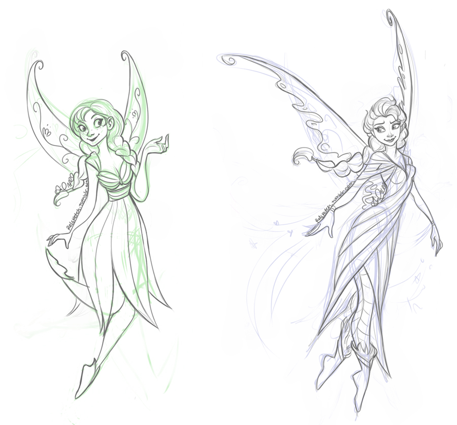 900x838 Frozen Fairies - Fairy Princess Sketch