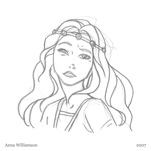 500x500 Pencil Sketch Making A Face Anna Williamson - Fairy Princess Sketch