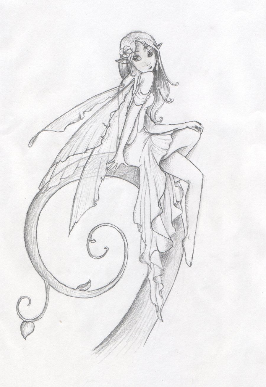 900x1307 Detailed Fairy Sketches Images Tutorials For Figure Drawings - Fairy Sketch