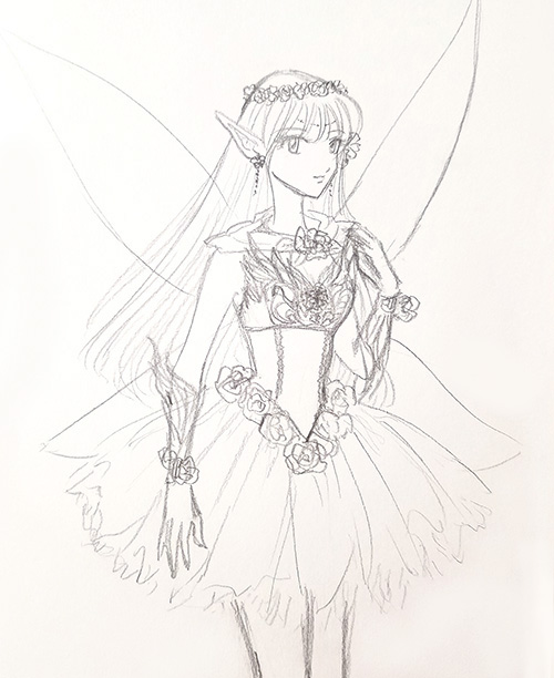 500x612 Quick Fairy Sketch Ethereal Hearts - Fairy Sketch
