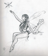 206x240 Fairy Sketch This Was A Sketch For A Tattoo But The Woman - Fairy Sketch