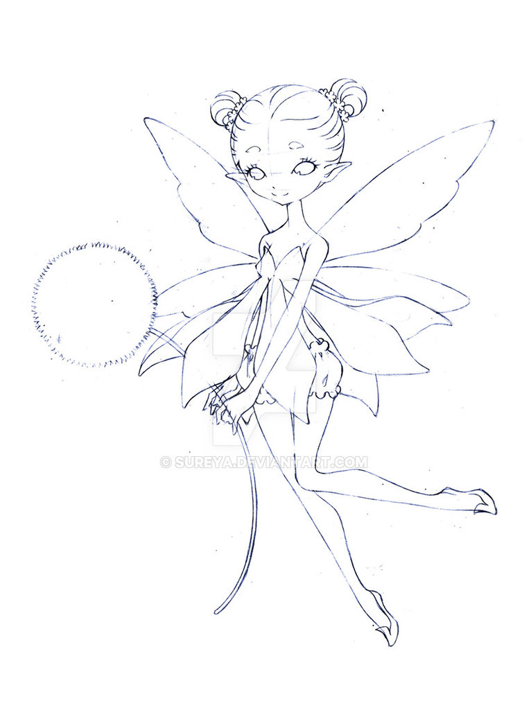 763x1047 Flower Fairy... Sketch 03 By Sureya - Fairy Sketch