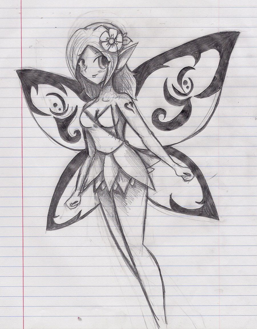 900x1155 Cute Fairy Sketches - Fairy Sketch
