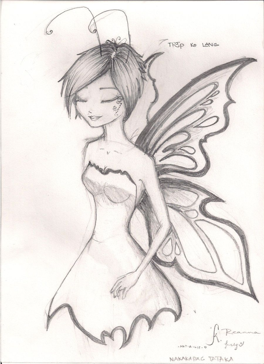 900x1240 Cute Fairy Sketches Photos Beautiful Pencil Sketches Of Fairies - Fairy Sketch