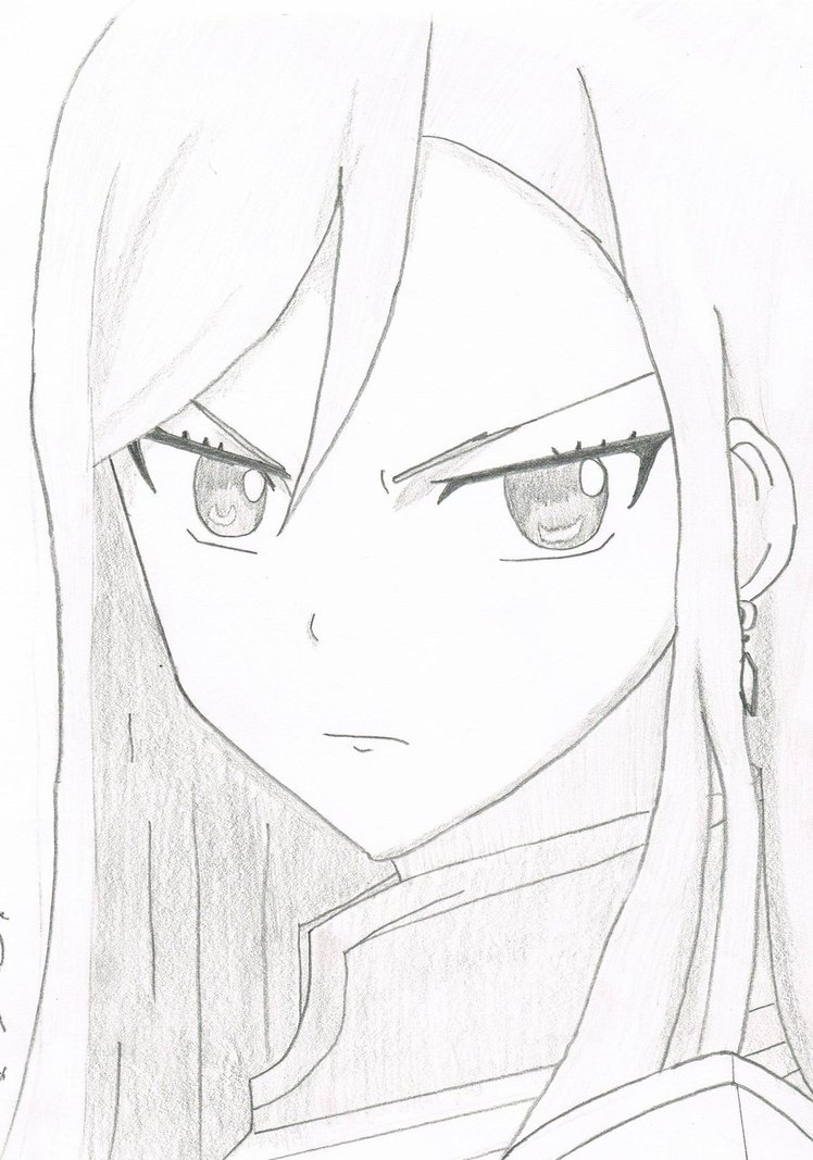 748x1067 Fairy Tail Erza By 7zwerge - Fairy Tale Sketch