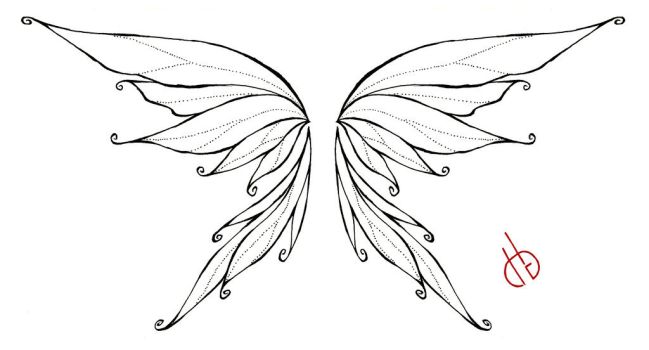 649x350 Fairy Wings Tattoos Ideas - Fairy Wings Sketch