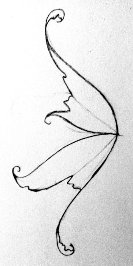 435x869 Draw Pattern - Fairy Wings Sketch