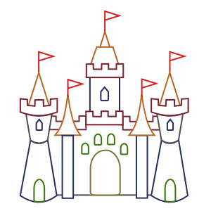 300x300 Fantasy Cartoon Castle Drawing - Fairytale Castle Sketch