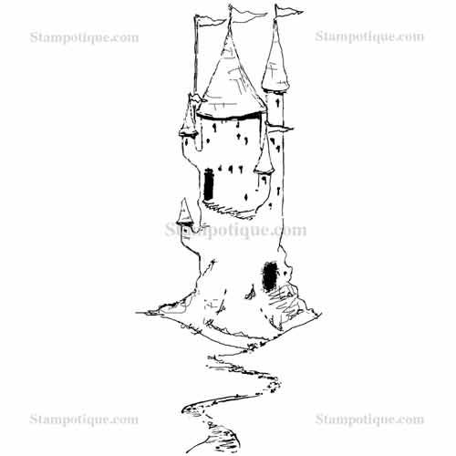 500x500 Stampotique Originals - Fairytale Castle Sketch