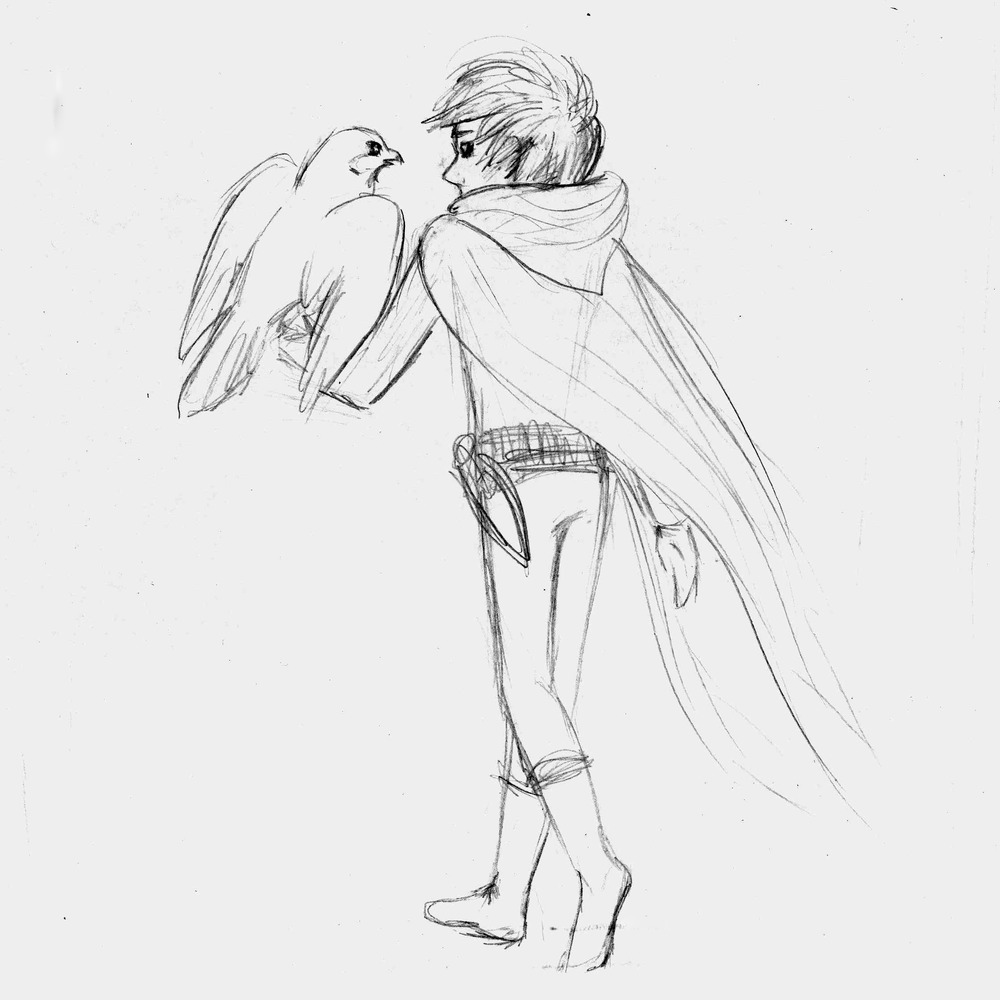 1000x1000 Boy And Falcon [Sketch] By Julia Vysotskaya (Hochulia), From The - Falcon Sketch