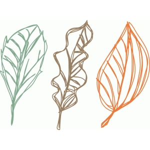 300x300 Silhouette Design Store - Fall Leaves Sketch