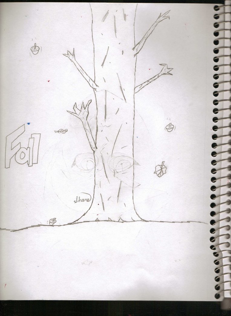 764x1045 Fall Tree Sketch By Redfoxart - Fall Tree Sketch