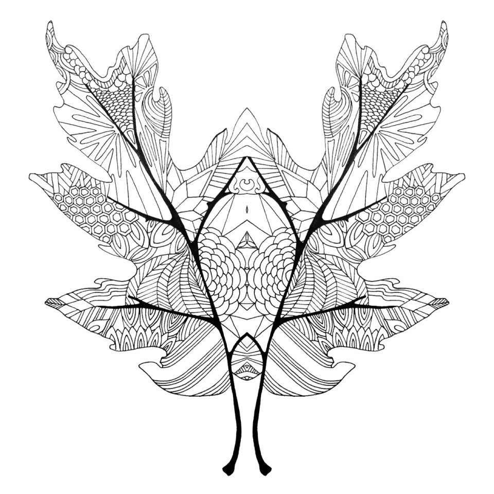 960x960 Fall Tree With Leaves Coloring Page - Fall Tree Sketch