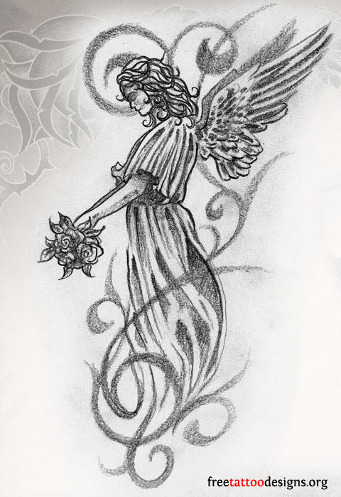 480x699 Fallen Angel Clipart Grey - Fallen Angel Sketch