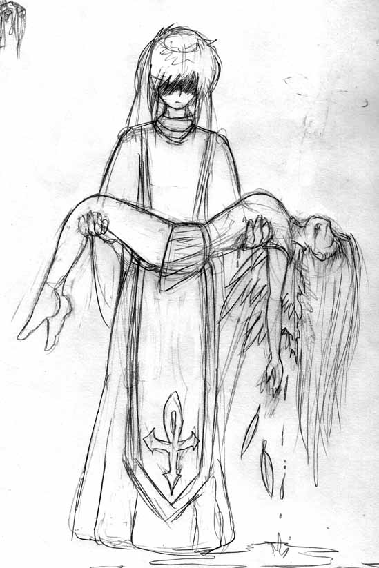 549x823 Fallen Angel Sketch By Arconius - Fallen Angel Sketch
