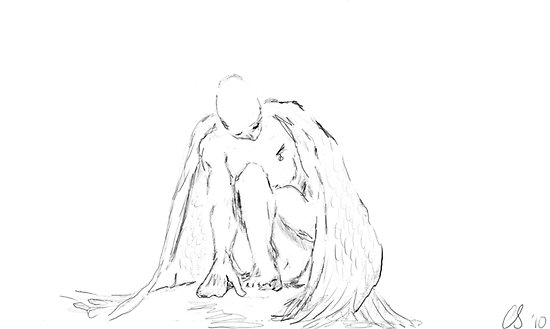 550x329 Fallen Angel Pencil Amp Ink Sketch Posters By Esoterikdesigns - Fallen Angel Sketch