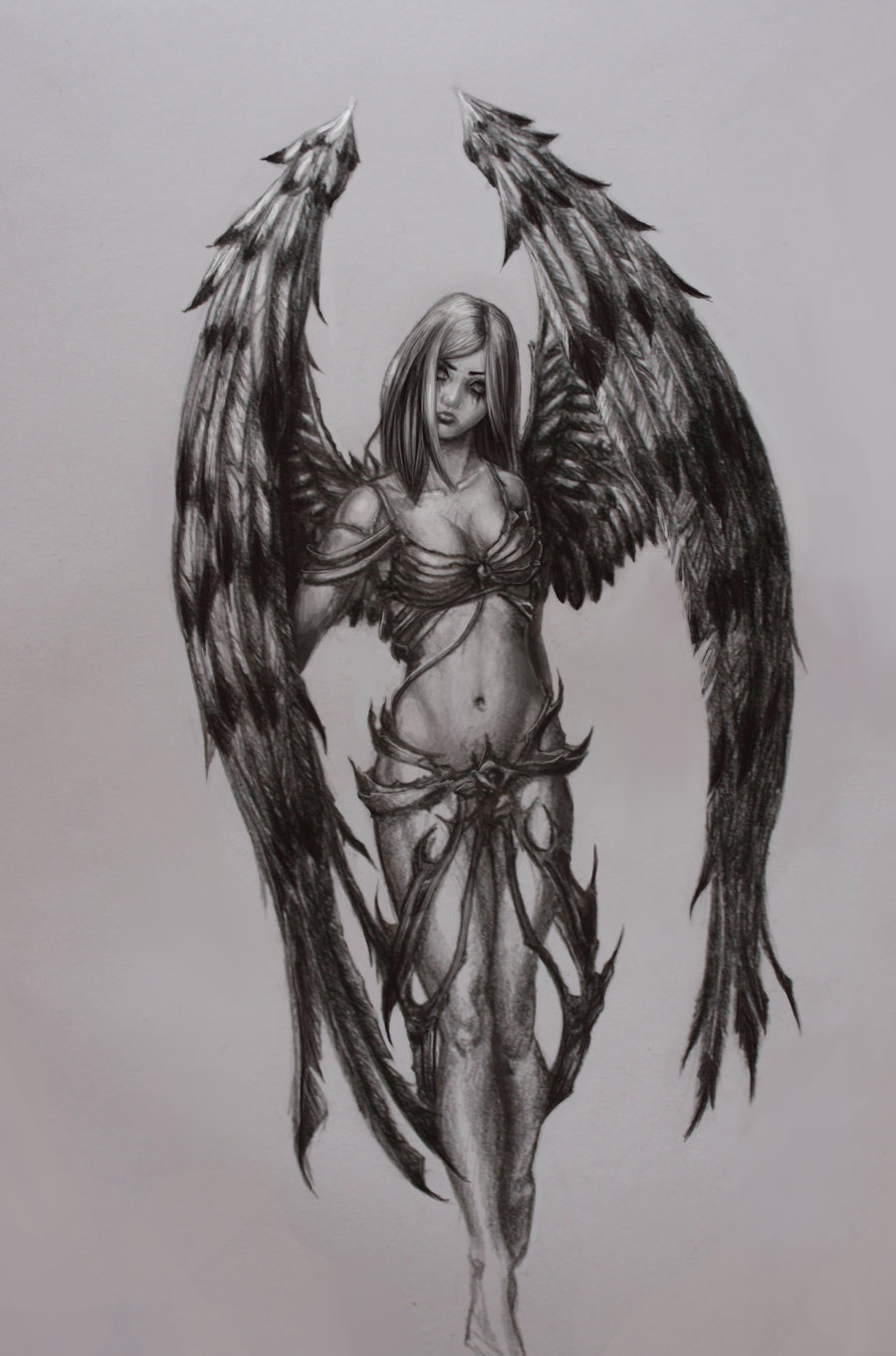 900x1361 Sketches Of Angels - Fallen Angel Sketch
