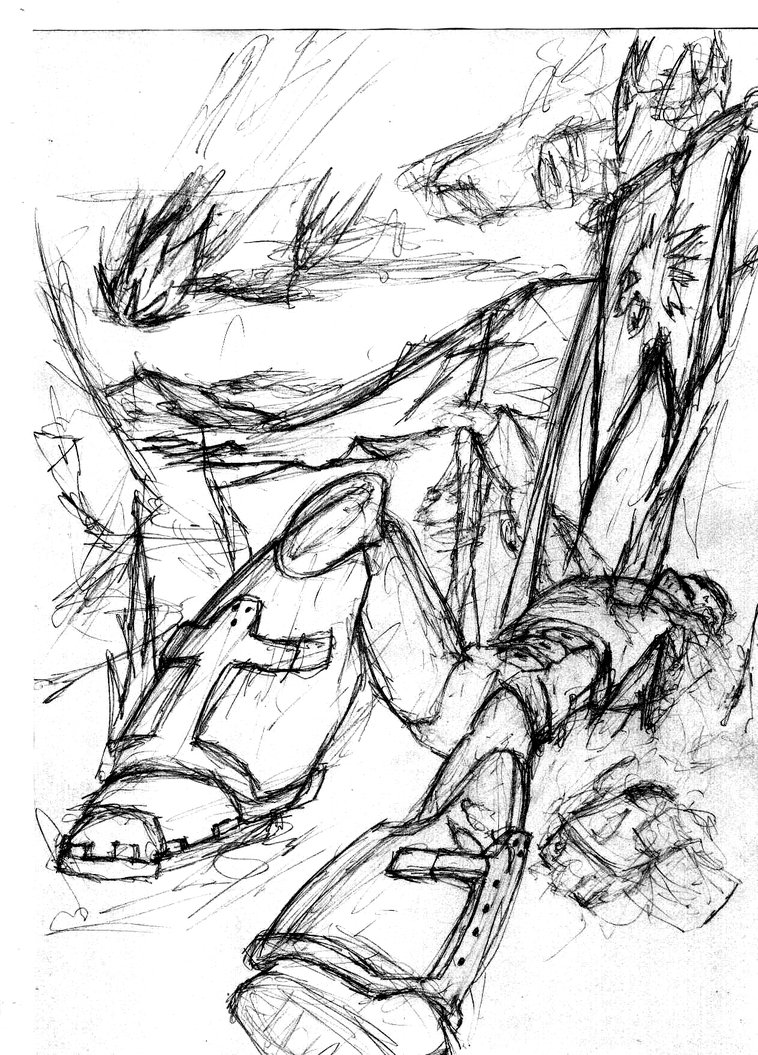 758x1055 Wip - Fallen Soldier Sketch