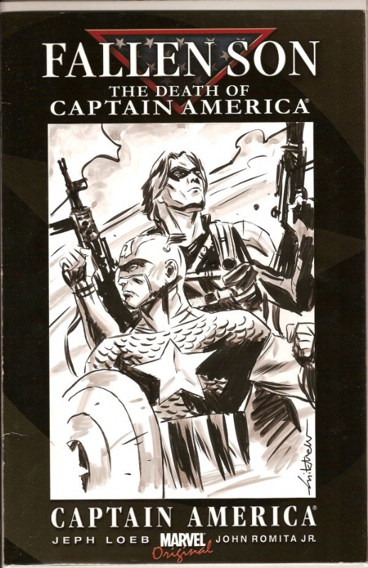 518x800 Captain America Amp Winter Soldier Fallen Son Sketch Cover By Mitch - Fallen Soldier Sketch