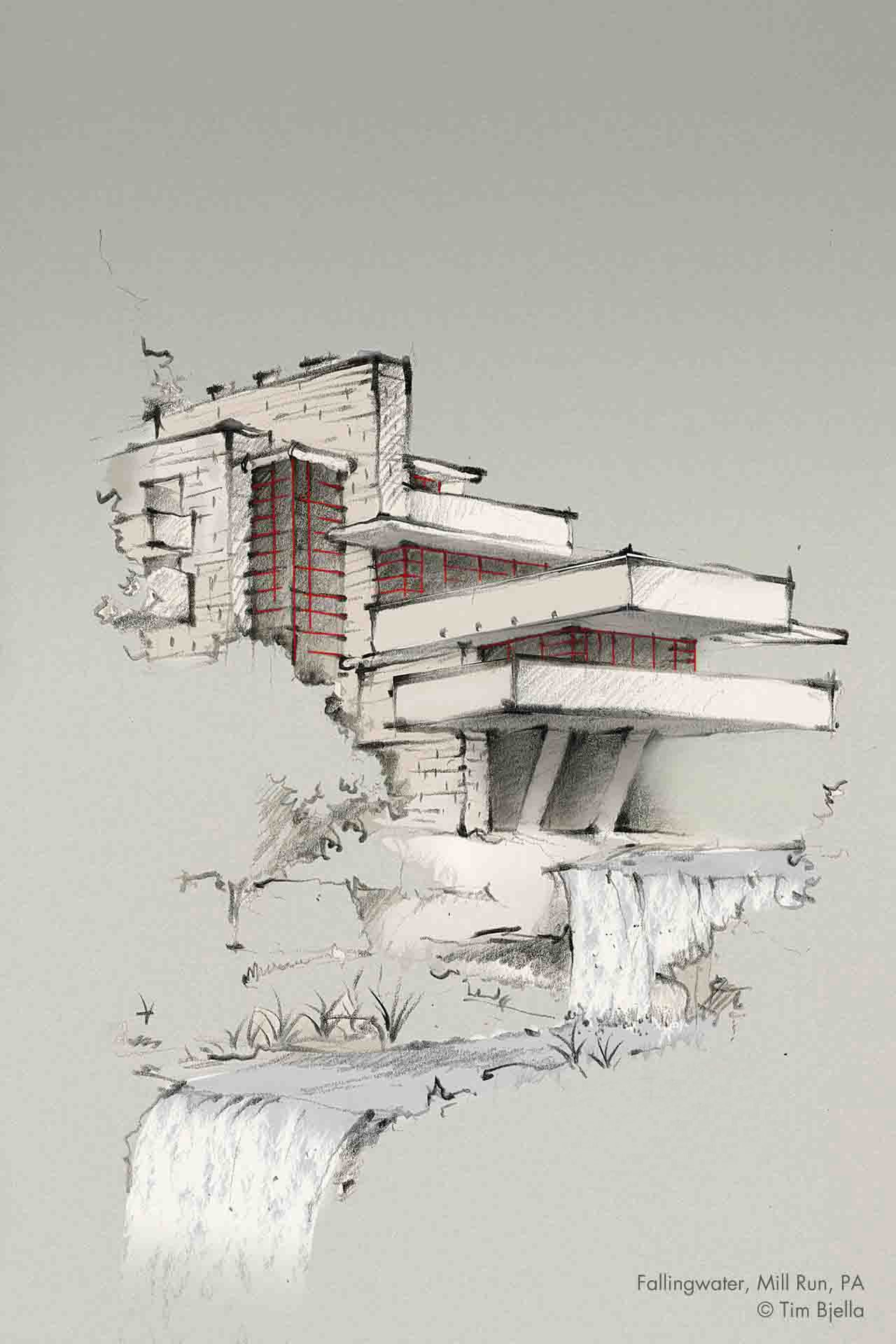 1280x1920 Sketch Break Falling Water - Falling Water Sketch