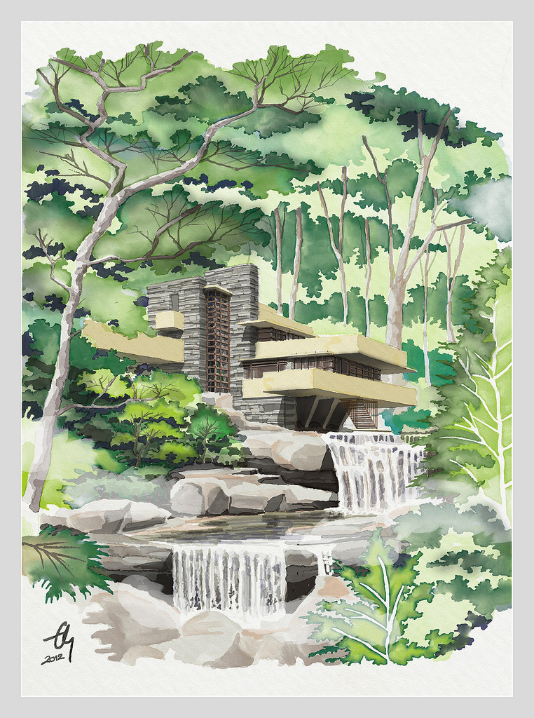 Falling Water Sketch At Explore Collection Of