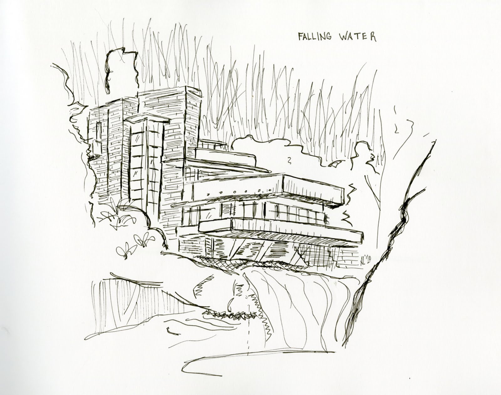 Fallingwater Sketch At Explore Collection Of