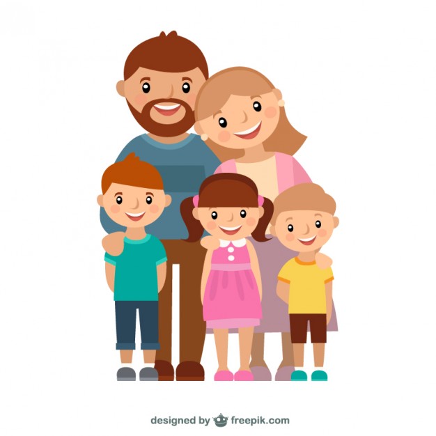 626x626 Family Cute Cartoon Drawing Vector Free Download - Family Cartoon Sketch