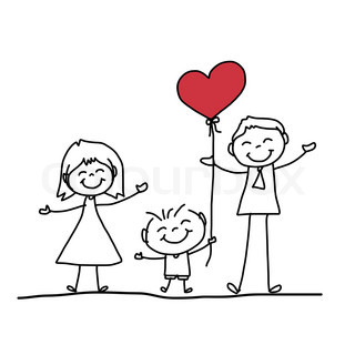 320x320 Hand Drawing Cartoon Character Happy Family Stock Vector Colourbox - Family Cartoon Sketch