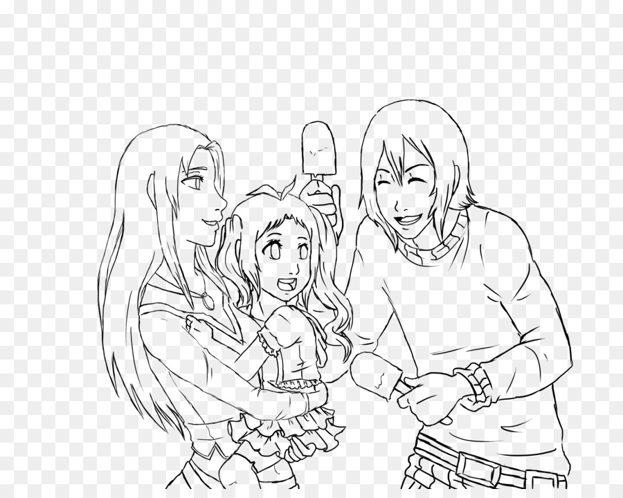 900x720 Line Art Drawing Cartoon Sketch - Family Cartoon Sketch