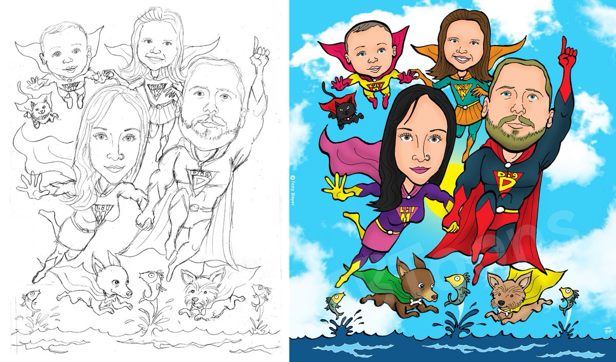 1200x706 Tony Bayer On Twitter From - Family Cartoon Sketch