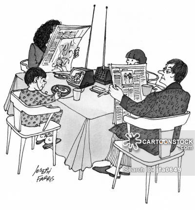 400x429 Family Meal Cartoons And Comics - Family Dinner Sketch