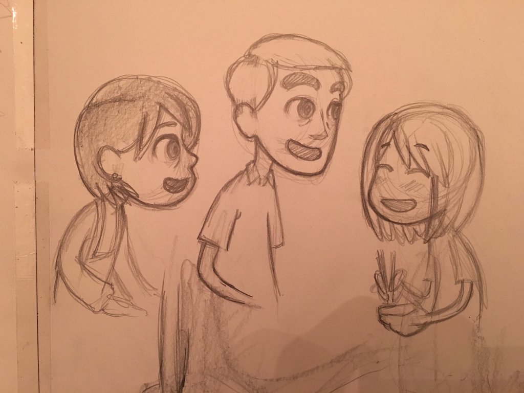 1024x768 Family Dinner Sketch By Kung Fu Pencil - Family Dinner Sketch