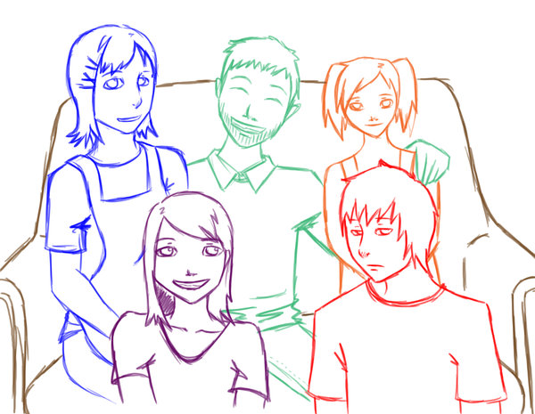 600x465 W.i.p. Family Sketch By Jatzupi - Family Picture Sketch