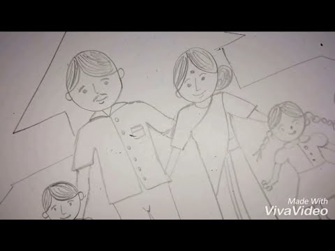 480x360 Sweet Family Sketch How To Draw Happy Family Drawing In Easy - Family Picture Sketch