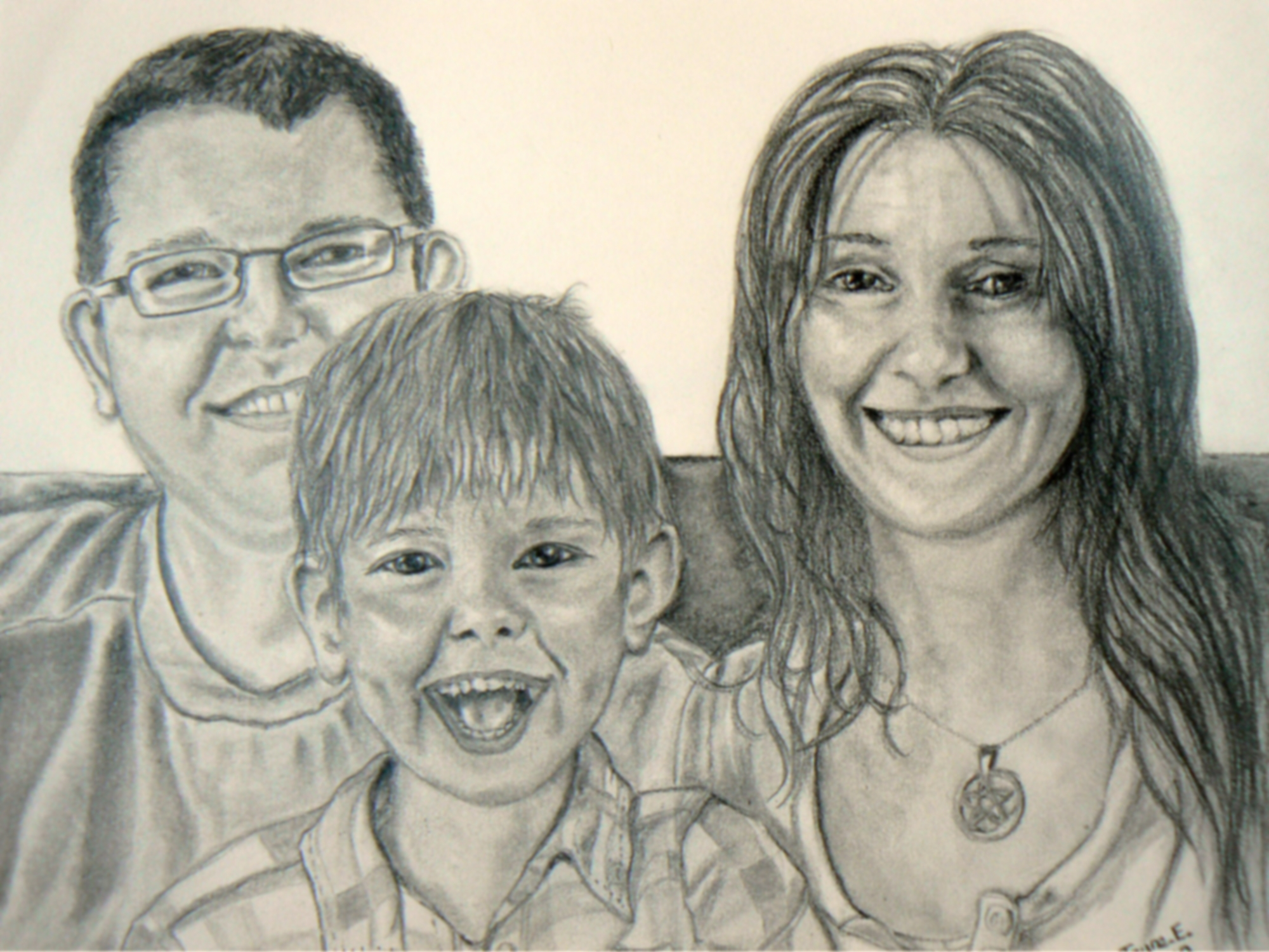 2000x1500 Drawings Of Pets And People, Sketchdrawing.co.uk - Family Portrait Sketch