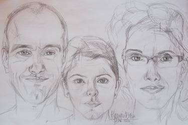 375x249 Family Portrait Sketch. Drawing By Patricia Coenjaerts Saatchi Art - Family Portrait Sketch