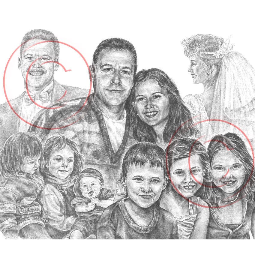 850x850 Pencil Artist Kelli Swan Custom Portraits In Black Amp White Pets - Family Portrait Sketch
