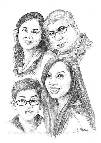 354x500 Portrait Workshop - Family Portrait Sketch