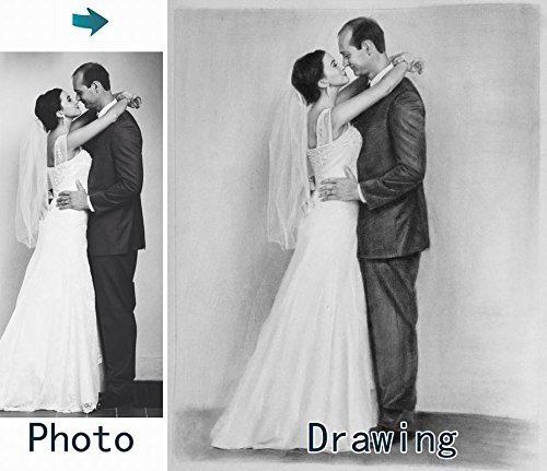 500x431 Custom Original Wedding Pencil Drawing Portrait - Family Portrait Sketch