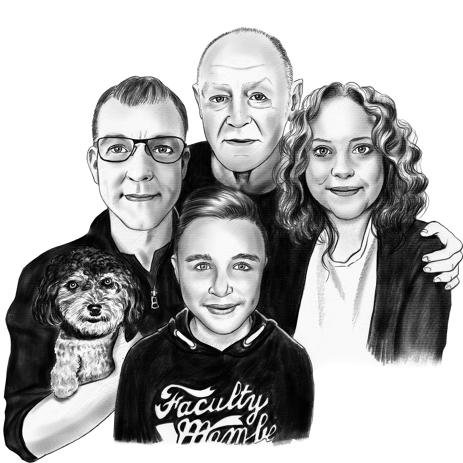 463x463 Bespoke Portrait Of Family From Photos Sketch Artist Nationwide - Family Portrait Sketch