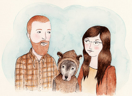 500x365 Custom Family Portraits On Etsy Designsponge - Family Portrait Sketch