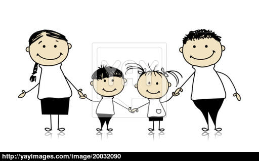 512x318 Happy Family Smiling Together, Drawing Sketch Vector - Family Sketch