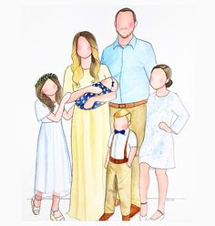 236x248 32 Best Faceless Family Portraits Images Templates - Family Sketch