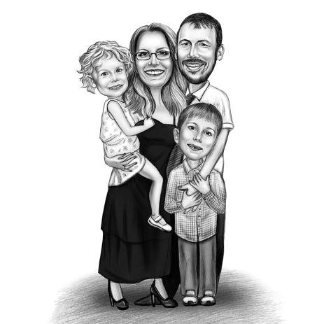 463x463 Pencil Sketches Of Family On Canvas And A4 Or A3 Paper - Family Sketch