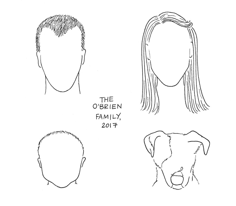 918x800 Recent Couple + Family Sketches - Family Sketch