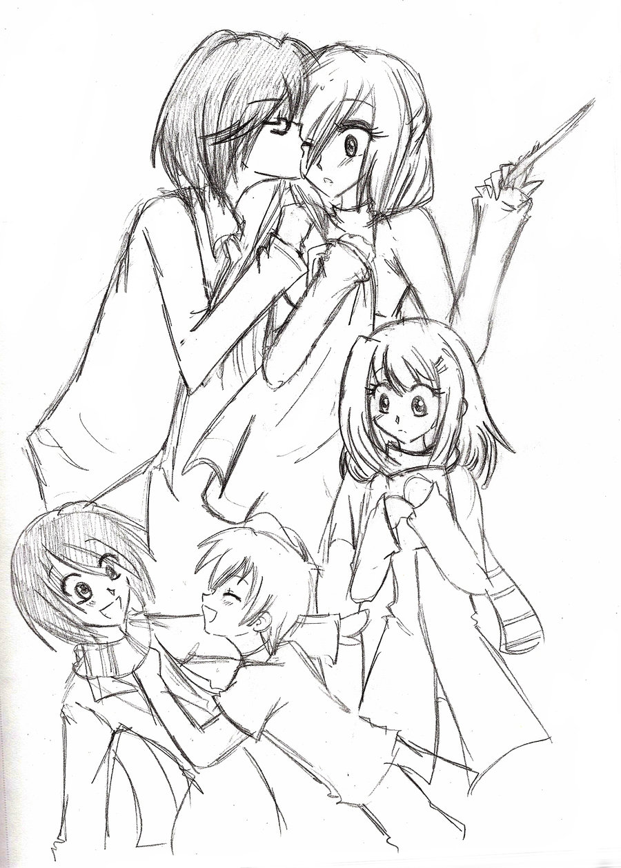 900x1258 Hp Family Sketch By 2lovegir - Family Sketch