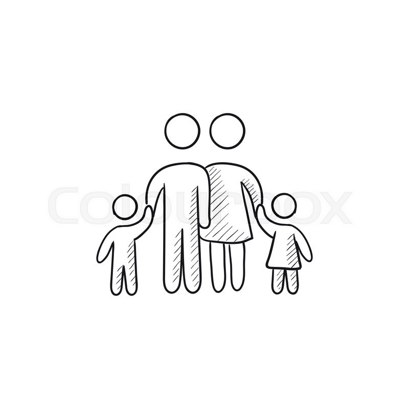 800x800 Family Vector Sketch Icon Isolated On Background. Hand Drawn - Family Sketch Images