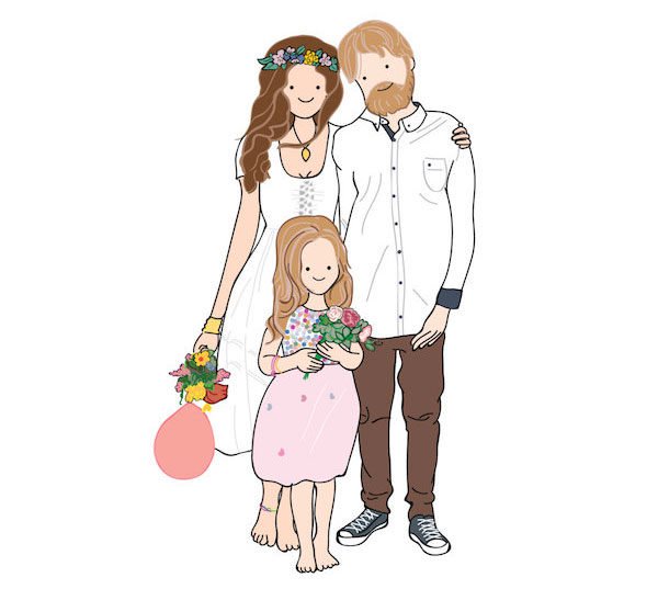 600x537 10 Ace Custom Family Portraits On Etsy - Family Sketch Images