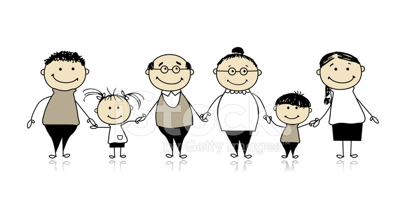 799x420 Happy Family Smiling Together, Drawing Sketch Stock Vector - Family Sketch Images